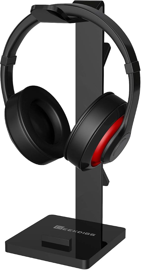 Headphone Stand Gaming Headset Holder For Desk Cable Organizer & Cellphone Stand for All Headphones Size headphone Holder Set Gaming PC Accessories Gaming Station Black