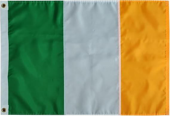 Ireland Flag 2x3Ft- Irish Flag Sewn Stripes Premium Irish Flags Outdoors Indoors 210D Heavy Duty Oxford With Brass Grommmets