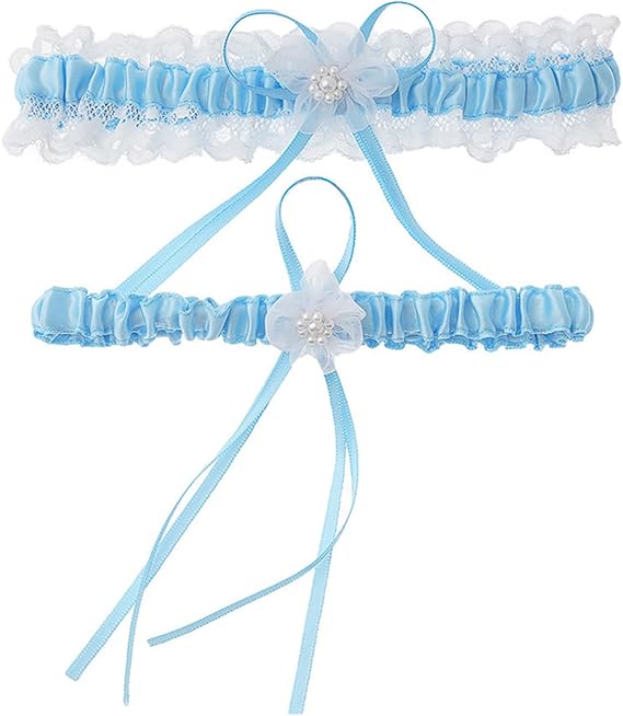 Wedding Garter for Bride Lace Bridal Elastic Garter Belt Something Blue Wedding Accessories
