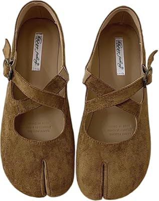 Tabi Shoes Mary Janes Split Toe with Adjustable Straps Ballet Sandals Non Slip Comfy Breathable Y2K Kawaii Fashion Trendy Elegant Dressy Pumps Office Business Spring Summer Fall Outdoors