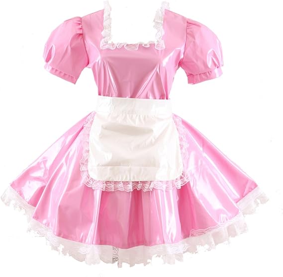 GOceBaby Women Maid PVC Dress Pink Uniform Costume