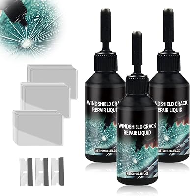 Windshield Crack Repair Kit, 2025 Upgrade Cracks Gone Glass Repair Kit, Premium Windshield Repair Kit for Chips and Cracks Car Glass Repair Kit, Cracks Gone Glass Kit Automotive Windscreen Tool 3PCS