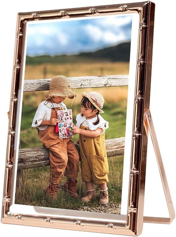 Poster Frames, 8x10 Picture Metal Rectangle Photo Frames for Tabletop Display, Vertical, Rose Gold