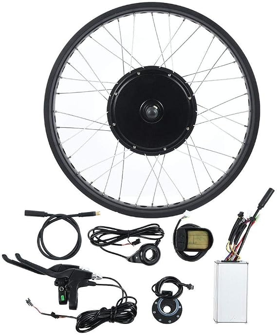 Elektrofahrrad Motor Kit 72V 3000W Motor Umrüstsatz für Hinterräder E-Bike-Motor-Kit 26-Zoll-Rad mit LCD-Messgerät(Heckantrieb Kassetten Schwungrad)