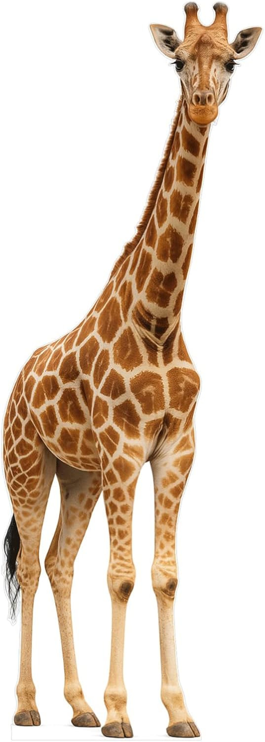 Giraffe Cutout – Life-Size Safari Animal Standee for Jungle, Zoo & Party Decorations – Freestanding Coroplast Display – 2ft to 6ft