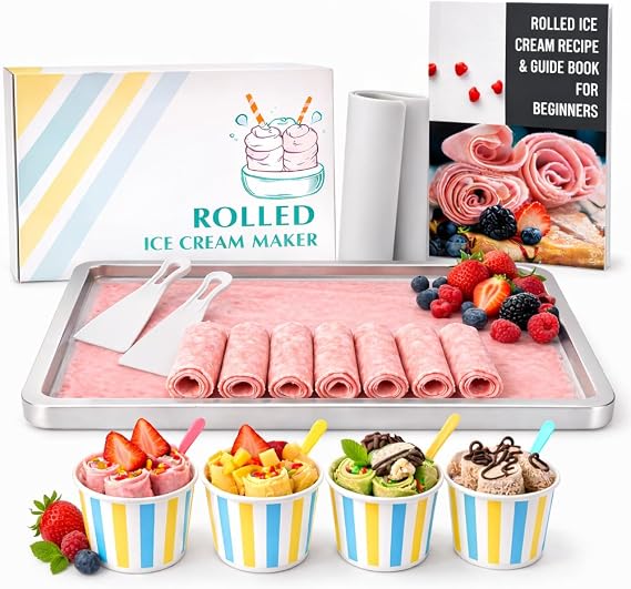Rolled Ice Cream Maker - Extra Large 14" x 10" - Rolled Ice Cream Tray