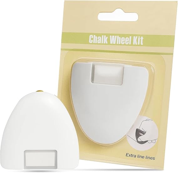 1PC Tailor's Chalk with Dispensing Wheel, Sewing Chalk Markers Ideal for Fabric, Leathers, Cotton, Suede, Quilting Supplies and Sewing Accessories, Refillable and Washable (White Triangle)