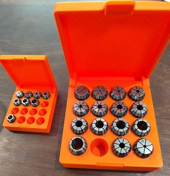 For ER20 Collet Holder Case With lid- Storage Organizer Box with 16 Capacity for CNC Router Collet Set-1Pcs-Black