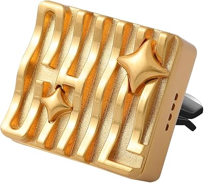 Car Air Freshener Diffuser Vent Clip with DIY Unscented Fragrance Refill Replacement Pads Gold, 1.6x1.77inch