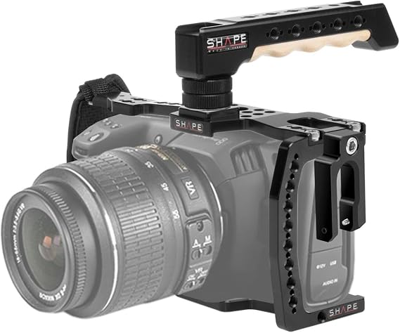 Shape Cage with Top Handle for Blackmagic Pocket Cinema Camera 4K | CNC aluminum cage with top handle and HDMI protector for stability, ergonomics and accessory mounting