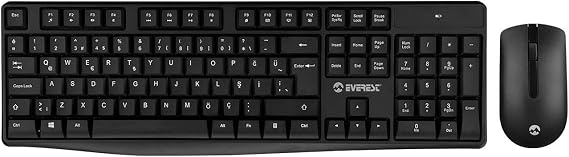 Everest KM-7500 Siyah Kablosuz Q Multimedia Klavye + Mouse Set