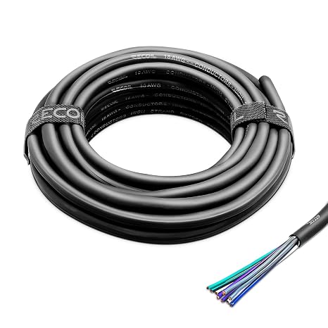 Recoil 20-Feet 9-Conductor Speaker Cable 18AWG CCA Easy Peel Jacket Car