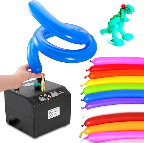 QINGYI Lagenda Electric Air Balloon Pump Balloon Inflator B231 Portable Electric Balloon Blower Pump Professional Automatic Balloon Inflator with Timer Battery for Party Events Decoration