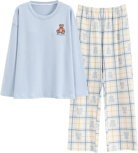 Cute Soft Kawaii Pajamas Short Sleeve Short Pants Summer Cardigan Pajama Set Women House Sleep Ladies Pijamas (X-Large,6918)