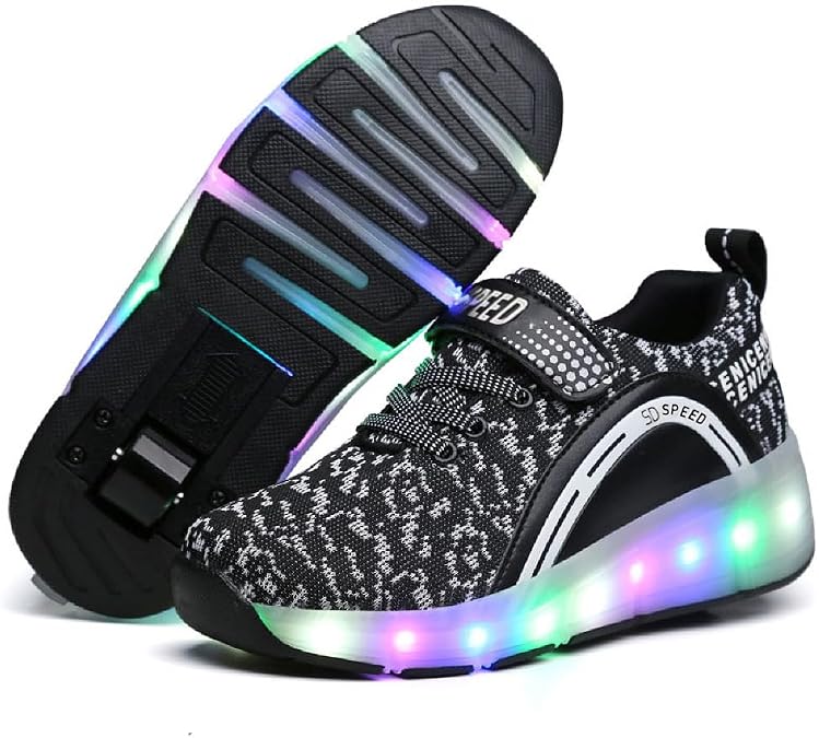 Kids Roller Skate Shoes with Single Wheel Shoes Sport Sneaker LED