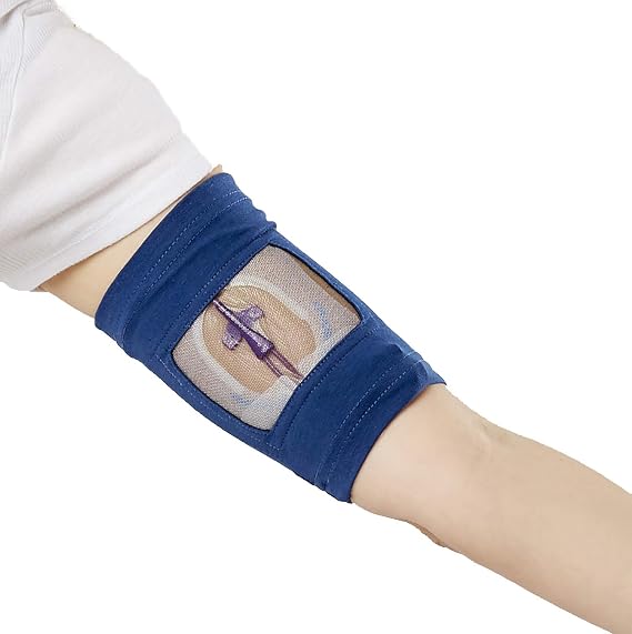 Care+Wear PICC Line Cover Ultra-Grip PICC Line Sleeve for Upper or Lower Arm with Mesh Viewing Window, Provides Improved Comfort and Security for PICC Line Coverage