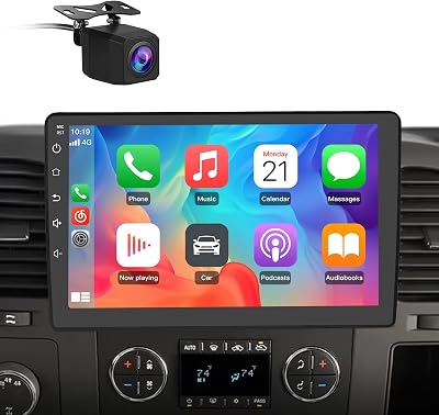 Junsun 464GB Qualcomm Car Radio Stereo for Chevy Chevrolet Silverado 2007-2013 Tahoe Equinox GMC Sierra Yukon Android 13 with CarPlay Android Auto Bluetooth5.0