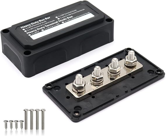 300A Bus Bar 12V Power Distribution Block with 4x5/16 Studs