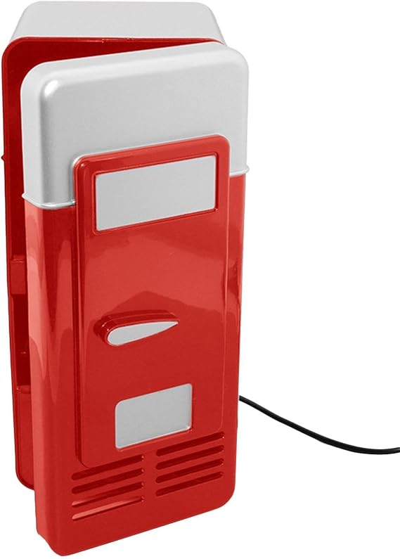 Mini USB Fridge Cooler Warmer – Portable Plug In Personal Beverage Cooling Storage Box, Compact Travel Appliance | 19.5x9.5x9.5cm ABS Electronic Design, Student Dorm Bedroom Desk Drink Chiller Snack K