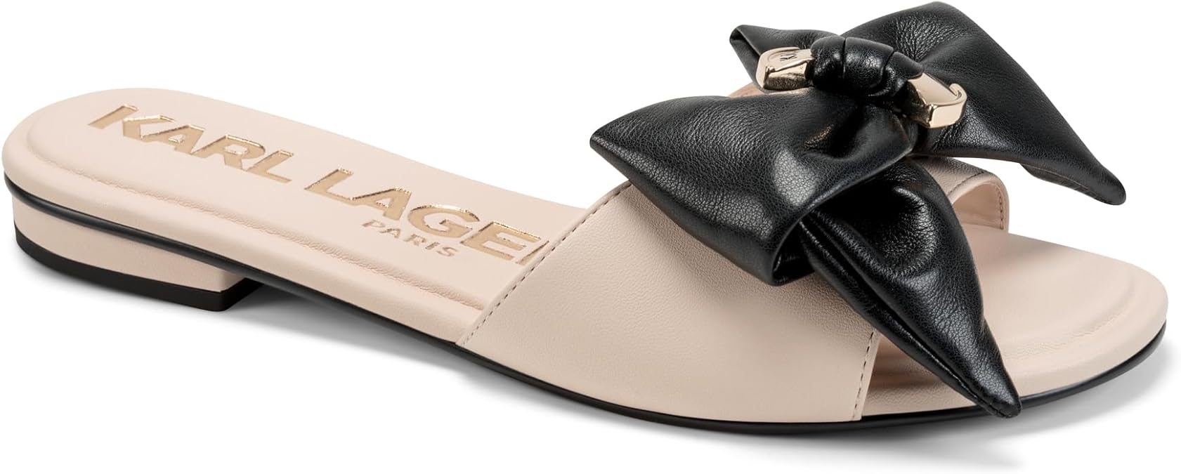 KARL LAGERFELD Women's Ciaran Flat Sandal With Bow Detail