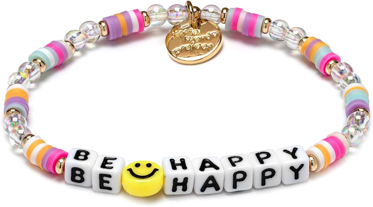 Little Words Project Original and Friendship Bracelet, Made with Colorful Beads and Plated Brass Hardware, Handcrafted Design & Positive Message