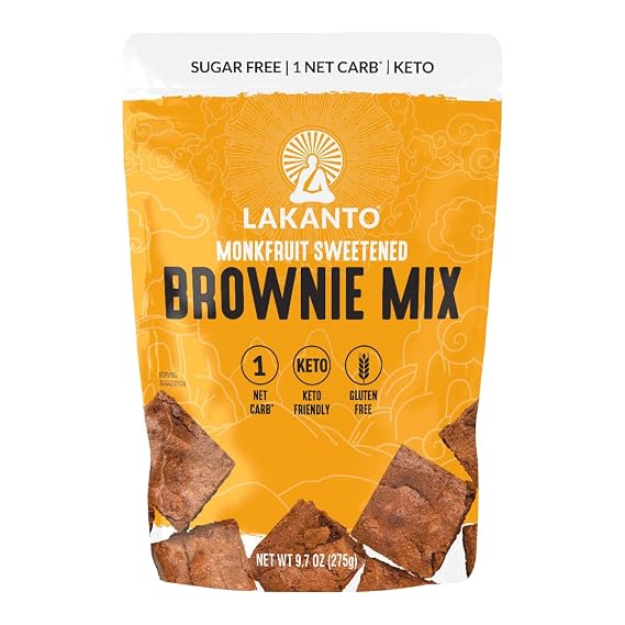 Lakanto Sugar Free Brownie Mix, Monk Fruit Sweetened, Gluten Free, 9.7 oz