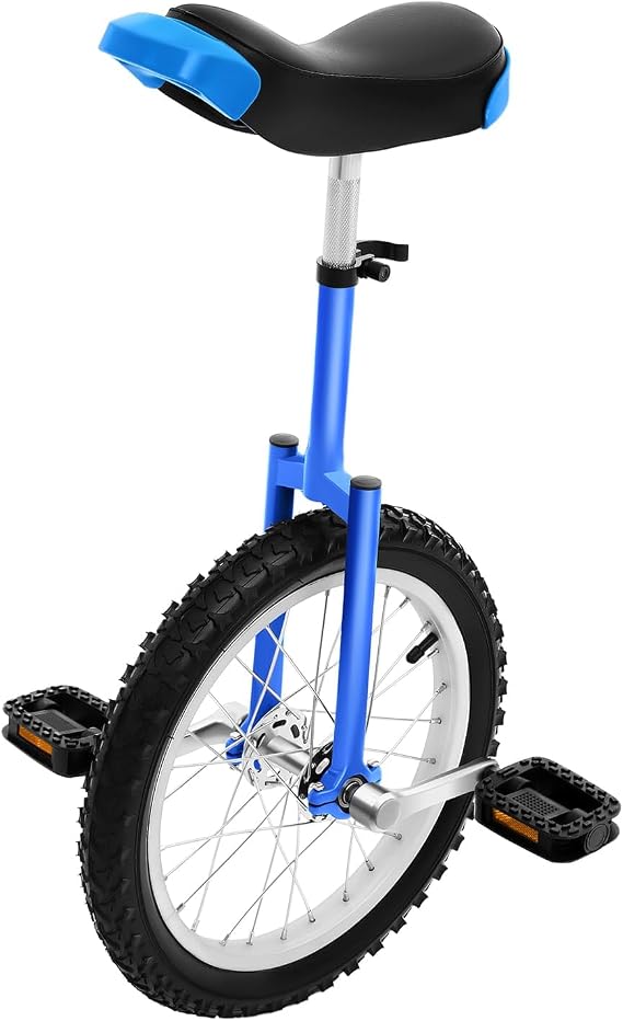 16 Inch Wheel Unicycle with Height Adjustable Outdoor One Wheel Bike for Fitness & Balance Training 110 lbs Capacity