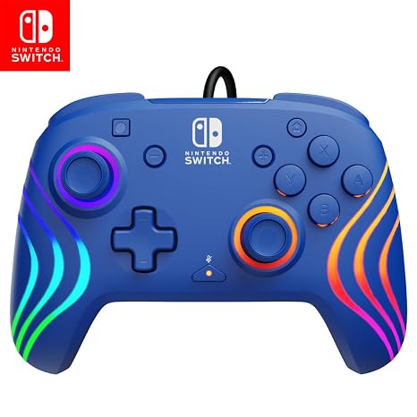 PDP Afterglow Wave Wired RGB Gaming Controller for Nintendo Switch 2, Lite