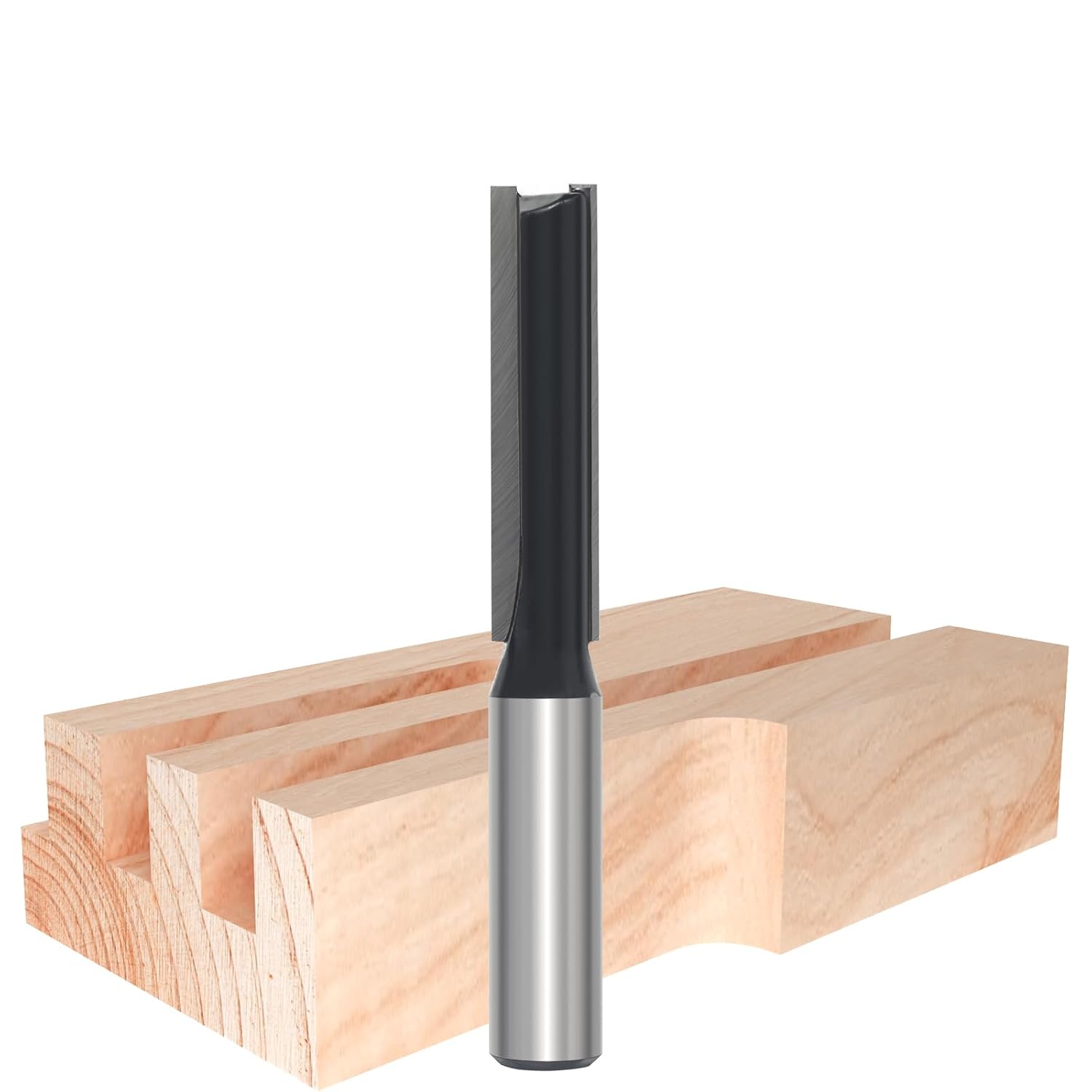 Straight Router Bit 1/2 Inch Shank, Cutting Dia.12mm, Cutting Length 50mm，Straight Cut Router Bit, for Woodworking Routing, Plunging, Dadoing