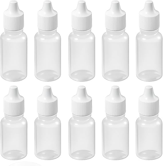 ACENIX® 50 Pieces 10ml dropper potion bottles White small Plastic Empty Refillable Squeezable Liquid sample dropper bottles