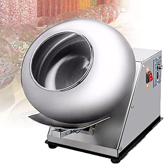 Automatic Tablet Coating Machine Chocolate Coating Machine Sugar Coating Pan Tabletop Small Commercial Chocolate Banning Machine Coater Sugar Pan Peanut Nut Coating Machine,110V