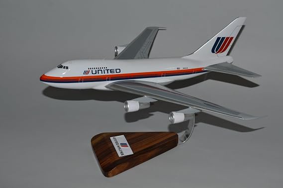 Boeing 747SP United Airlines Desktop Display Airplane Model Scale 1/144