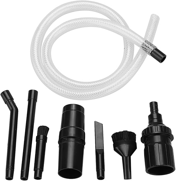 Fafeicy Micro Vacuum Attachment Kit, Universal Compact Detail Cleaning Tools for Keyboards Cars Plastic Black 9 Piece Fits 28mm and 32mm Vacuum Cleaners