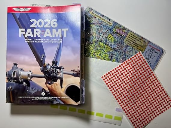2026 Far Amt Tabs for Aviation Maintenance Technicians & Aviator Mouse Pad, Colorful Round Stickers