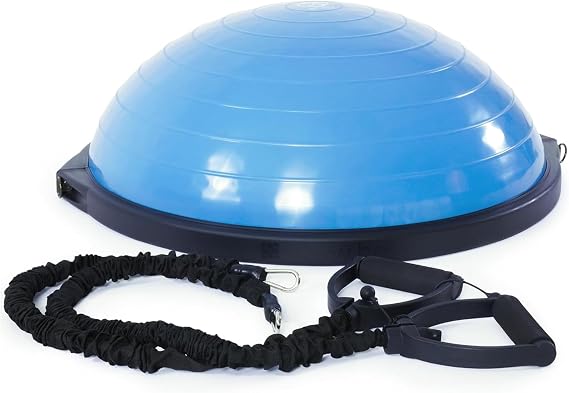 BOSU Pro Balance Trainer, Half-Ball Training Equipment, 300 lb Capacity, Stability Exercise Tool with Resistance Bands Non-Slip Base