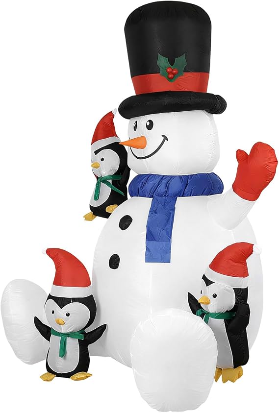 Blow Up Christmas Snowman RGB LED Lights Inflatable Holiday Decoration with