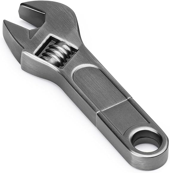 64GB USB Flash Drive Memory Stick Retro Metal Wrench Shaped Pendrive for External Data Storage, Black