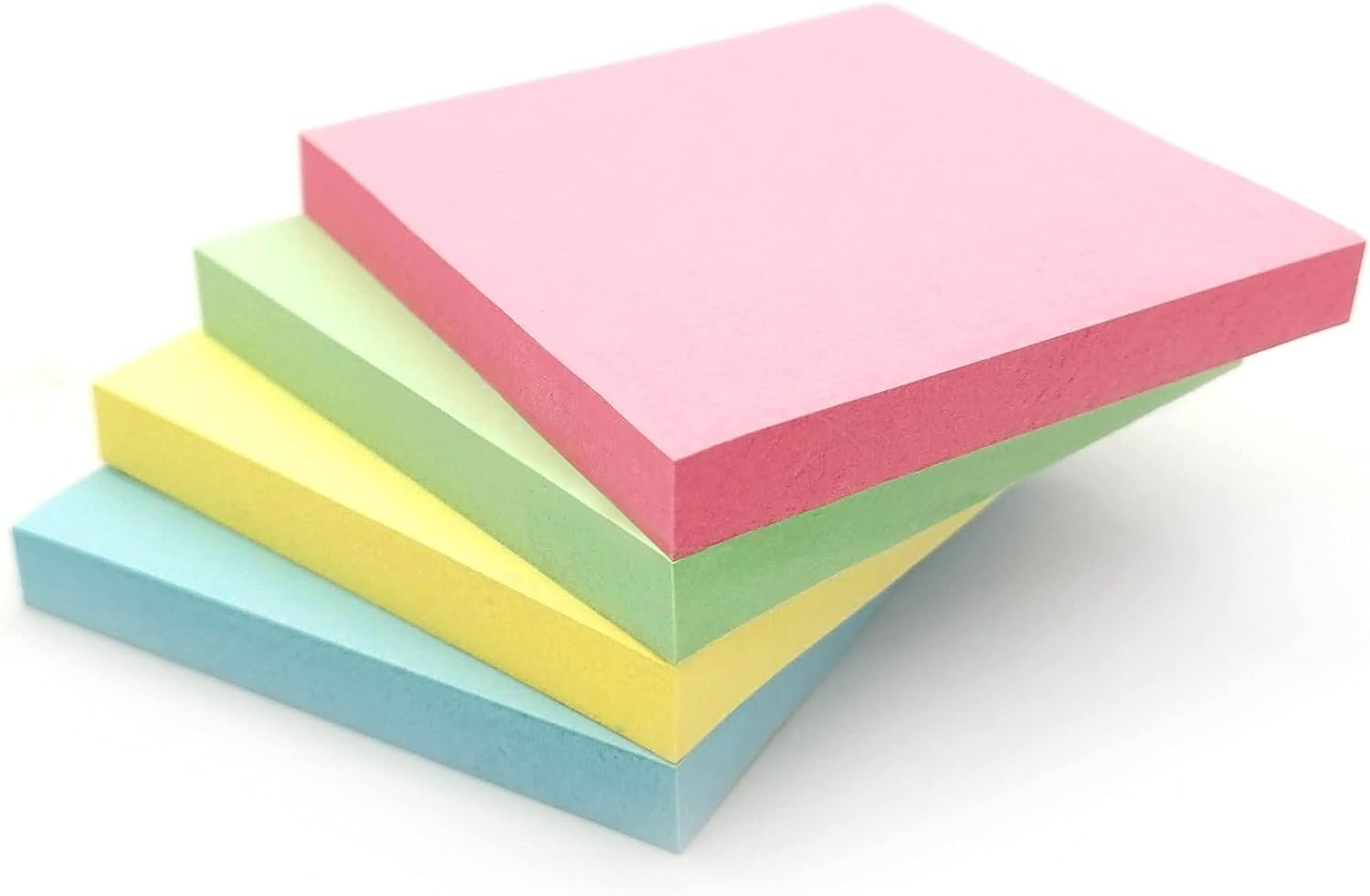 400 Pastel Sticky Notes 76x76mm - Colourful Removable Adhesive Memo Pads in Blue, Pink, Green, Yellow | Set of 4 Pads 100 Sheets Each | Office, Home &amp; School Use - 4 Packs
