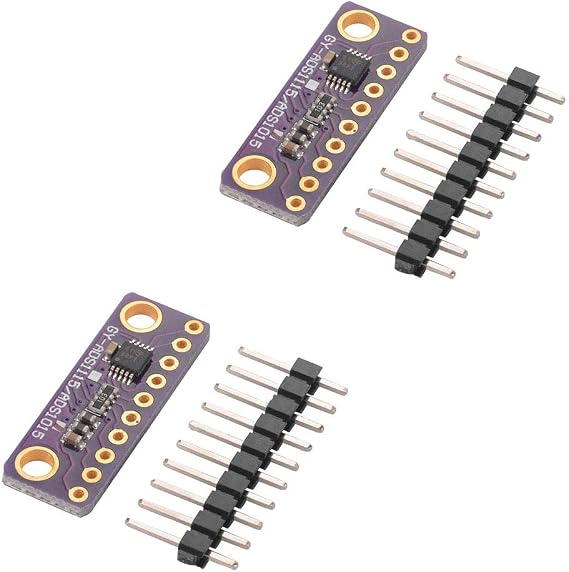 2PCS 16 Bit 4 Channel I2C ADS1115/ADS1015 Module ADC Development Board with Programmable Gain Amplifier for Arduino RPi