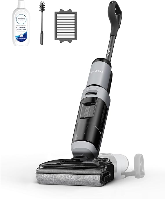 Tineco Floor ONE i5 Stretch Wet Dry Vacuum Cleaner, Vacuum & Mop in One Step, 20kpa Powerful Suction, 180 Lay-Flat Design, Anti-Tangle Design, Dual-Sided Edge Cleaning, Up to 30* Minutes Runtime