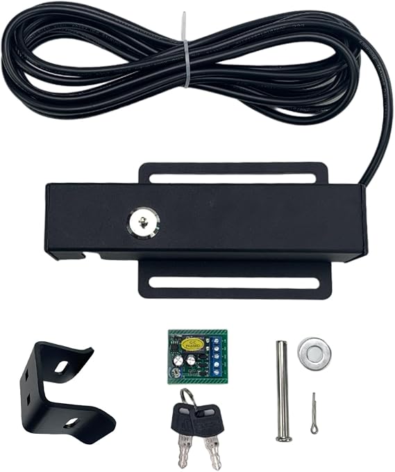 Automatic Electric Gate Lock for DC 12-24V Swing Gate Opener,Gate Operator System Device with Control Board,Lock Receiver and Lock Keys for Security Gate Door Opener Lock