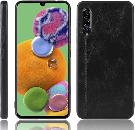 Case Compatible with Samsung Galaxy A90 5G,Compatible with Samsung Galaxy A90 5G SM-A908 [PU Leather Texture][PU+PC+TPU] 3 in 1 Camera Protection Cover Black