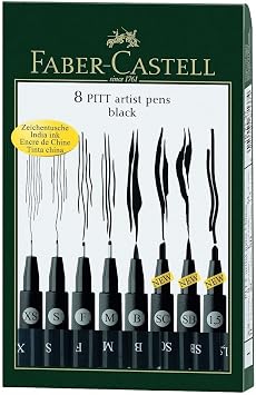 Faber Castell FC167137 Wallet Pitt Pen Nibs Art Set, Assorted