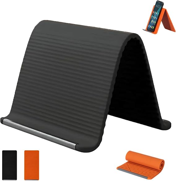 Portable Flexible Foldable Silicone Aluminum Phone Holder Stand,silicone Smartphone Tablets Mount, Folding And Deforming Lazy Stand,Adjustable Anti-Slip Desktop Mount For Tablet Laptop(A)