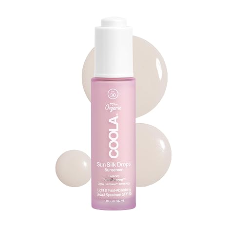 COOLA Sun Silk Drops SPF 30 Face Serum, Anti-Aging Face Sunscreen, 1 fl oz | Organic, Lightweight, Hydrating Serum, Daily Broad Spectrum Protection, Hyaluronic Acid, Vitamin E, Dermatologist Tested