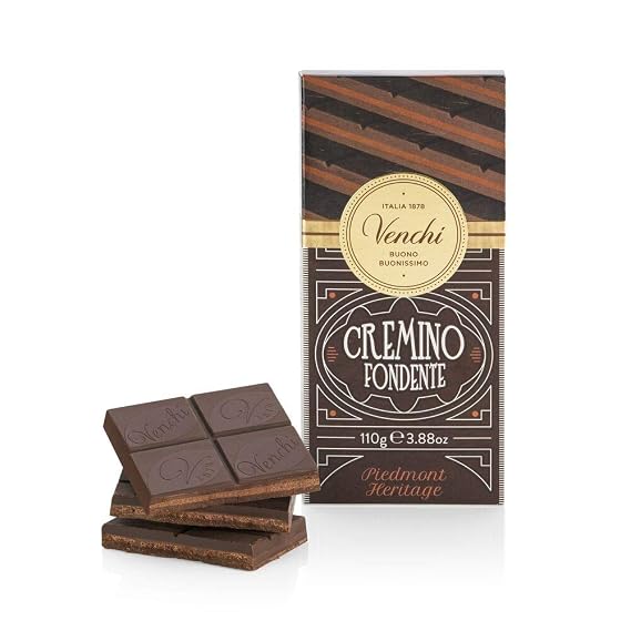 Venchi - Cremino Dark Chocolate Bar with Gianduja Hazelnuts, 3.88oz - Gluten Free