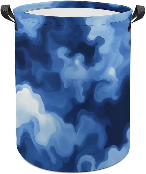 Blue Smoke Laundry Hamper Camo Hampers for Laundry Dirty Clothes Basket Organizer Room Decor