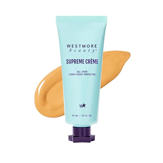 Westmore Beauty Supreme Creme All-Over Complexion Perfector Long-Lasting CC Cream Foundation - Waterproof & Transfer-Resistant Skin Tint - 3.3 Oz Medium