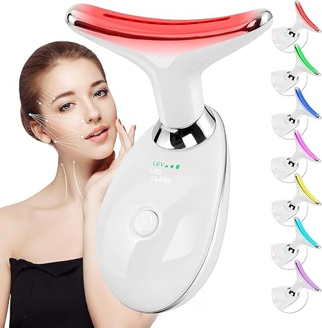 Face Massager Against Wrinkles Face Beauty Device with 3 Modes 45°C V Face Beauty Meter Face Device for Skin Tightening & Lifting EMS Face Massage for Women Men V Shape Face Device (White)