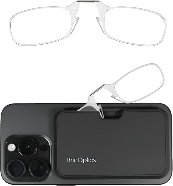 ThinOptics Folding Reading Glasses, 1.0 to 2.5, Universal Pod Case, Armless